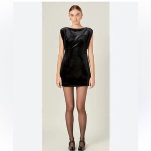 NWT English Factory Velvet Mini Y2K Chic Classy Dress Size Small